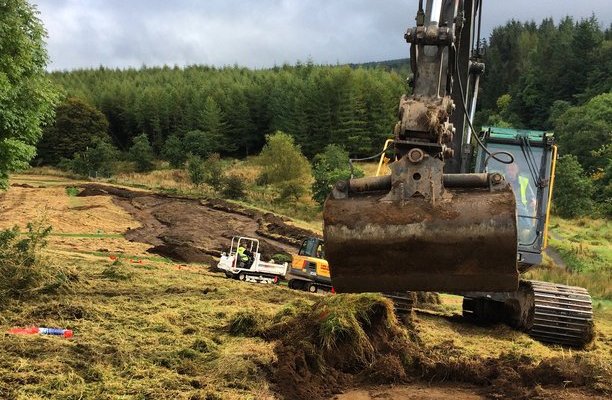Mountain Bike Trail Construction in progress At Newcastleton 7Stanes bike park